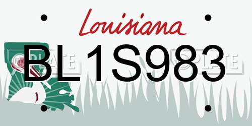 BL1S983 Louisiana License Plate