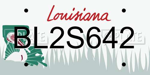 BL2S642 Louisiana License Plate