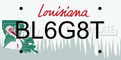 BL6G8T Louisiana License Plate