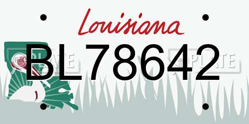 BL78642 Louisiana License Plate