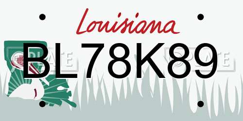 BL78K89 Louisiana License Plate