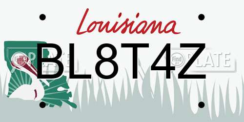 BL8T4Z Louisiana License Plate