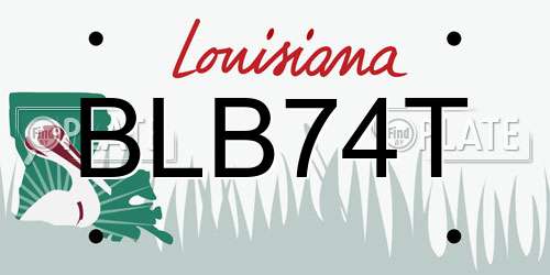 BLB74T Louisiana License Plate