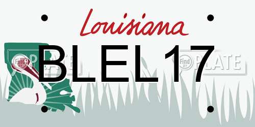 BLEL17 Louisiana License Plate