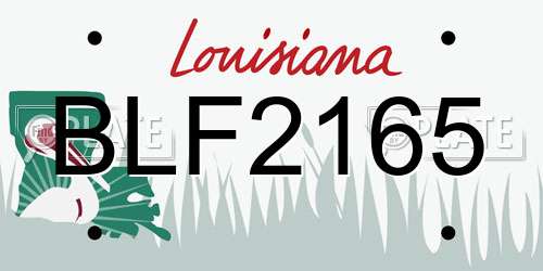 BLF2165 Louisiana License Plate