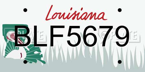 BLF5679 Louisiana License Plate