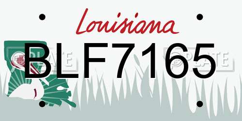 BLF7165 Louisiana License Plate