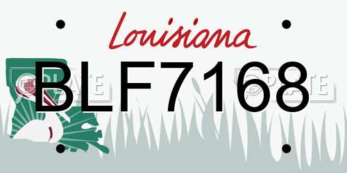 BLF7168 Louisiana License Plate