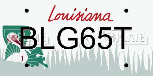 BLG65T Louisiana License Plate