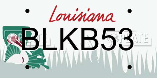 BLKB53 Louisiana License Plate