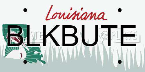 BLKBUTE Louisiana License Plate