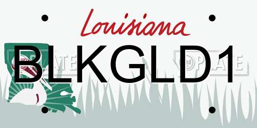 BLKGLD1 Louisiana License Plate