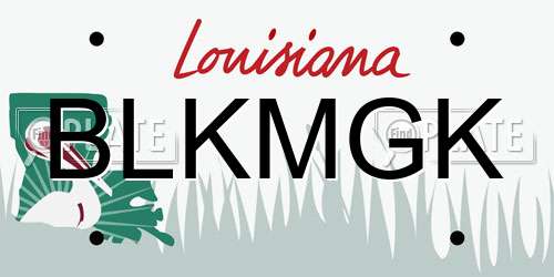 BLKMGK Louisiana License Plate