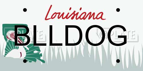 BLLDOG Louisiana License Plate