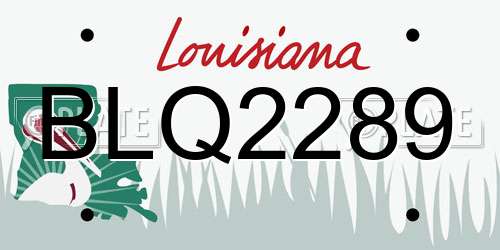 BLQ2289 Louisiana License Plate