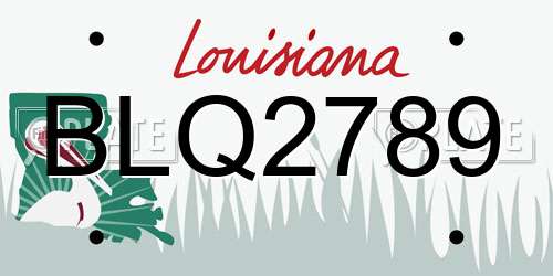 BLQ2789 Louisiana License Plate