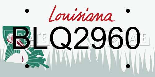 BLQ2960 Louisiana License Plate