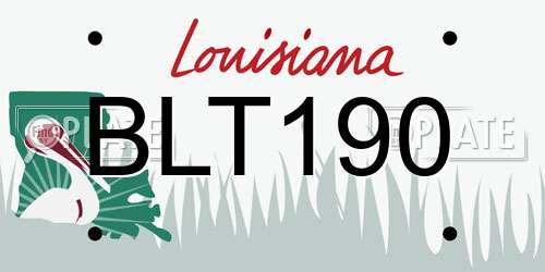 BLT190 Louisiana License Plate