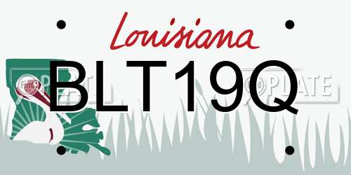 BLT19Q Louisiana License Plate