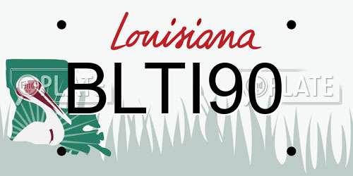 BLTI90 Louisiana License Plate