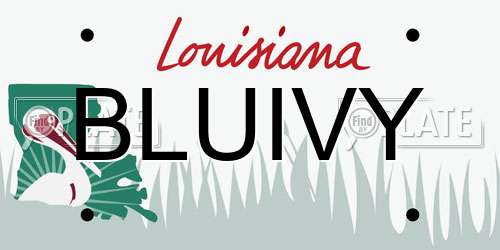 BLUIVY Louisiana License Plate