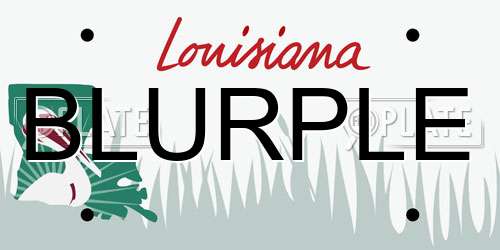 BLURPLE Louisiana License Plate