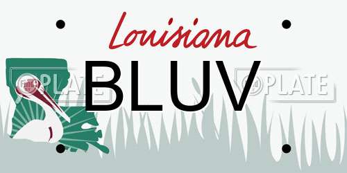 BLUV Louisiana License Plate