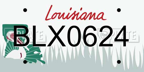 BLX0624 Louisiana License Plate
