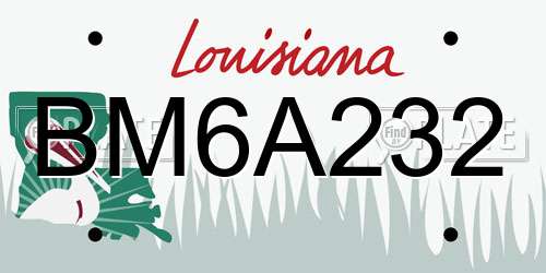 BM6A232 Louisiana License Plate