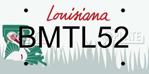 BMTL52 Louisiana License Plate