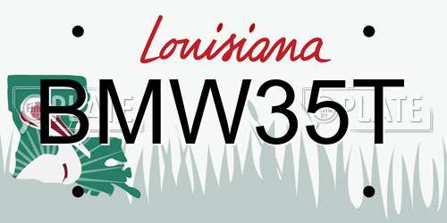 BMW35T Louisiana License Plate