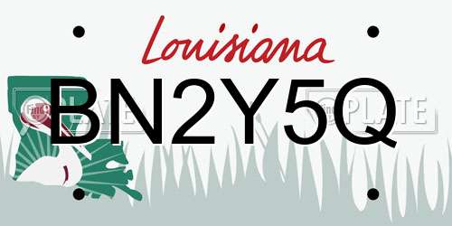BN2Y5Q Louisiana License Plate