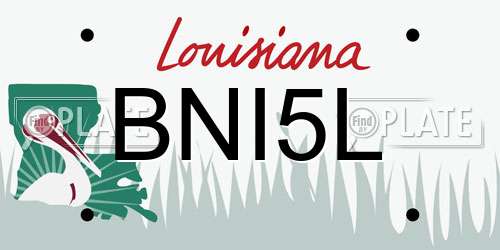 BNI5L Louisiana License Plate
