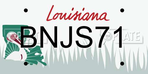BNJS71 Louisiana License Plate