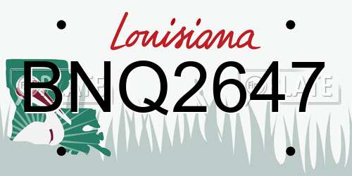 BNQ2647 Louisiana License Plate