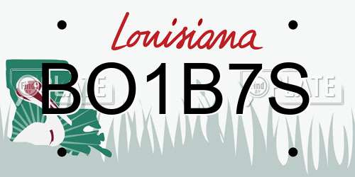 BO1B7S Louisiana License Plate