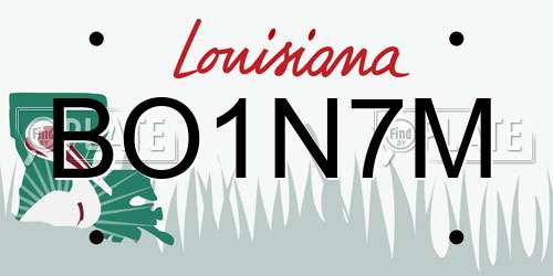 BO1N7M Louisiana License Plate