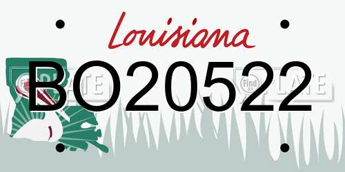 BO20522 Louisiana License Plate