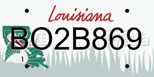 BO2B869 Louisiana License Plate
