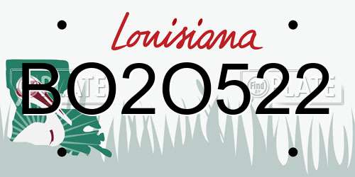 BO2O522 Louisiana License Plate