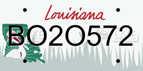 BO2O572 Louisiana License Plate