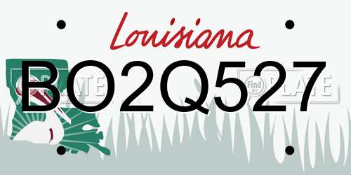 BO2Q527 Louisiana License Plate
