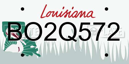 BO2Q572 Louisiana License Plate