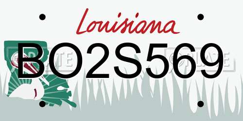 BO2S569 Louisiana License Plate