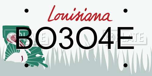 BO3O4E Louisiana License Plate