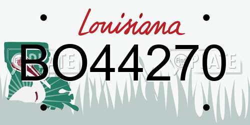 BO44270 Louisiana License Plate