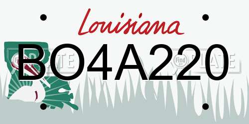BO4A220 Louisiana License Plate