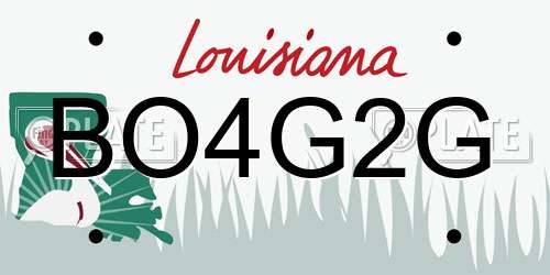 BO4G2G Louisiana License Plate