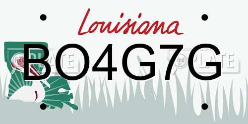 BO4G7G Louisiana License Plate