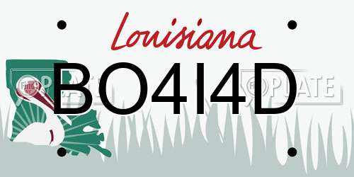 BO4I4D Louisiana License Plate